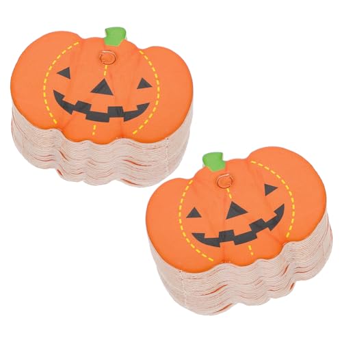 FOMIYES 100 Stück Halloween Papier Anhänger Kürbisform Hängende Etiketten Dekoration DIY Party Zubehör mit Vorgestanztem für Festliche von FOMIYES