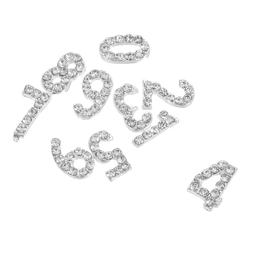 FOMIYES 100 Stück Nagelverzierungen Zahlen Charms mit Funkelnden Strasssteinen Flache Rückseite Langlebige Maniküre Dekorationen aus Eisen Glänzende Nail Art Accessoires für DIY und FOMIYES 100 Stück Nagelverzierungen Zahlen Charms mit Funkelnden Strasssteinen Flache Rückseite Langlebige Maniküre Dekorationen aus Eisen Glänzende Nail Art Accessoires für DIY und von FOMIYES