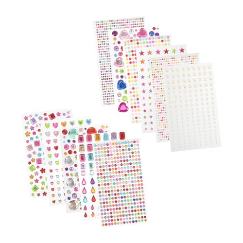 FOMIYES 11 Blätter Bunte Acryl Rhinestone Aufkleber für DIY Bastelprojekte Funkelnde Schmucksteine für Nägel und Scrapbooking von FOMIYES