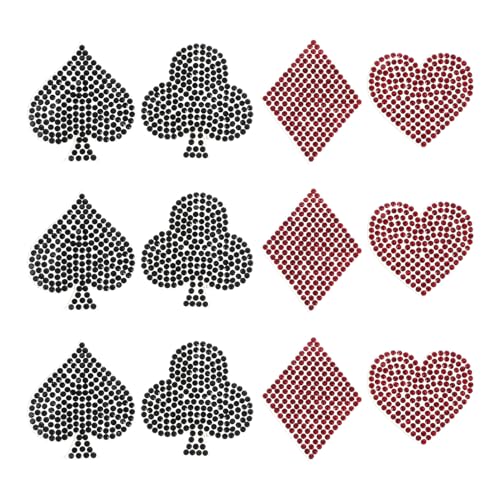 FOMIYES 12 Stück Rhinestone Herz und Patches für Diy Mode Wärmkleber Applikationen für Jacken Taschen und von FOMIYES