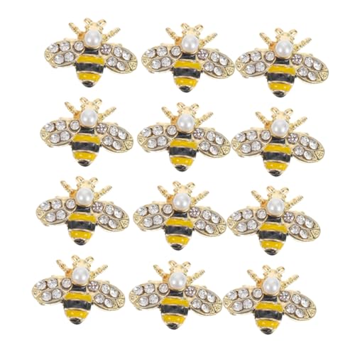 FOMIYES 12 Stück Teiliges Bienen Nail Art Schmuck aus Langlebiger Legierung Kinderfreundliche Nageldekoration mit Kreativem Bienen Design als Nail Polish Accessoires für DIY Nagelkunst von FOMIYES