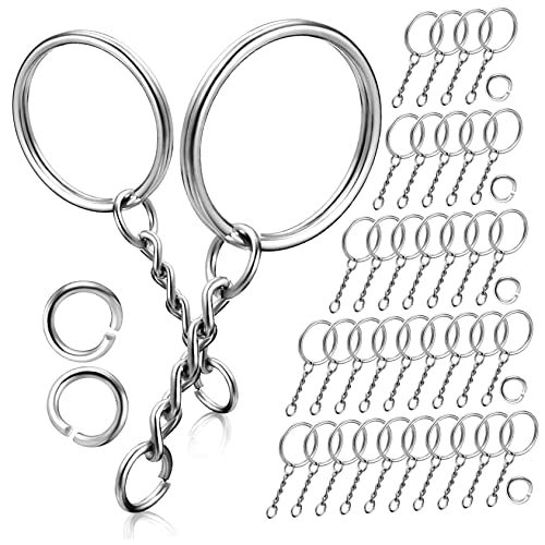 FOMIYES 120 Stück Schlüsselanhänger klein Zubehör Perlen Reiz Gold Schlüsselbund Bastelringe aus Metall Keyring -Zauber für Handwerk Schmuckwerkzeuge Metallbügel Nickel von FOMIYES
