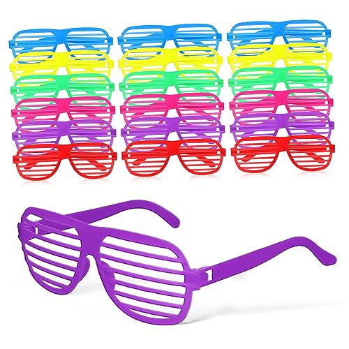 FOMIYES 18 Stück Farbenfrohe Brille Party Verschlussschatten Shutter-Sonnenbrille LED Neon Kostümbrille Accessoires für Festival-Outfits 80er Sonnenbrille Plastik Rahmen FOMIYES 18 Stück Farbenfrohe Brille Party Verschlussschatten Shutter-Sonnenbrille LED Neon Kostümbrille Accessoires für Festival-Outfits 80er Sonnenbrille Plastik Rahmen von FOMIYES