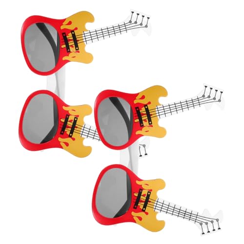 FOMIYES 2 Paare Musikfestival Partybrillen mit Gitarren Kreative Foto Requisiten aus Hochwertigem Abs Lustige Kostümbrillen für Halloween Geburtstage Festivals und Partys von FOMIYES