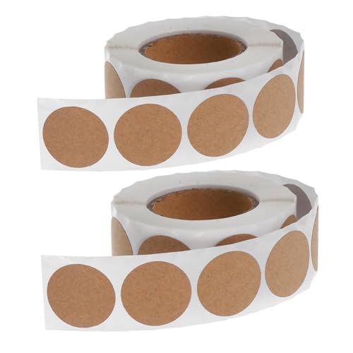FOMIYES 2 Rollen Aufkleber für Backetiketten runde etikettenaufkleber Siegel Aufkleber Backaufkleber Backvorgänge Backetikettenaufkleber Geschenketikett Aufkleber Papier Khaki von FOMIYES