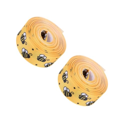 FOMIYES 2 Rollen Bee Ribbon Breit Dekoratives Grosgrain Band für Frühlingspartys Blumensträuße Geschenkverpackungen und DIY Bastelprojekte Langlebig und Vielseitig Einsetzbar von FOMIYES