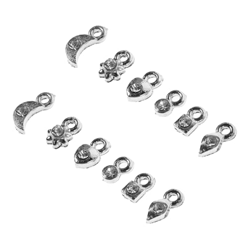 FOMIYES 2 Sätze Nagel Schmuck Charms mit Nagelpiercing Werkzeug DIY Nageldekoration Nail Art Zubehör für Kreative Nageldesigns Silberfarbene Nail Art Charms für und Profi Nutzung von FOMIYES