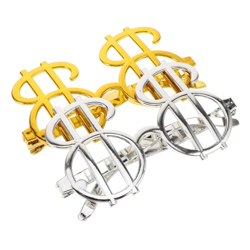 FOMIYES 2 Stück Brille mit Dollarzeichen für lustige Brille verrückt flippige Brille geformt rahmen Praktische Partybrille Brille Foto-Requisite lustige Partybrille Plastik von FOMIYES
