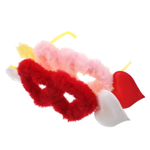 FOMIYES 2 Stück Flauschige Herz-sonnenbrillen aus Weichem Plüsch Leichte Komfortable Partybrillen mit Auffälligem Design für Karneval Halloween Hochzeiten und Valentinstagsfeiern von FOMIYES