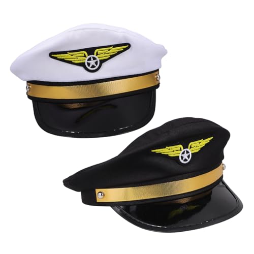 FOMIYES 2 Stück Flughut -matrosen-hüte Party Matrosenhut Matrosenhut Verstellbare Kapitänsmütze Für Yachten Yachthut Kapitänsmütze Zum Geburtstag Piloten-partykostüm-hut Stoff FOMIYES 2 Stück Flughut -matrosen-hüte Party Matrosenhut Matrosenhut Verstellbare Kapitänsmütze Für Yachten Yachthut Kapitänsmütze Zum Geburtstag Piloten-partykostüm-hut Stoff von FOMIYES