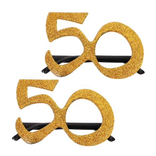 FOMIYES 2 Stück Glitzernde Geburtstagsbrille Zahlenform Jubiläums Sonnenbrille Dekorative Eyewear für Foto Props und Partys für Geburtstags und Jubiläumsfeiern von FOMIYES