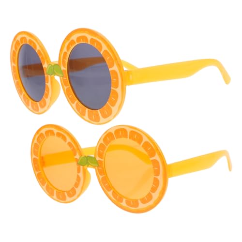 FOMIYES 2 Stück Lustige Sonnenbrillen Zitronenform Kreative Tropische Partybrille für Hawaiianische Luau Strandfotografie Leichte Wiederverwendbare Foto Requisiten und Dekoration von FOMIYES