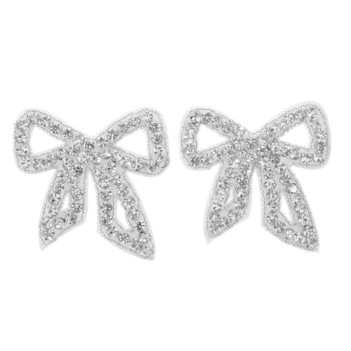 FOMIYES 2 Stück Schleifen Aufnäher Schleifen Strass Patches Perlen Patches Für Kleidung Schleifen Aufbügler Strass Schleife DIY Nähen Stofftasche Bügelbild Schleifen Designer von FOMIYES