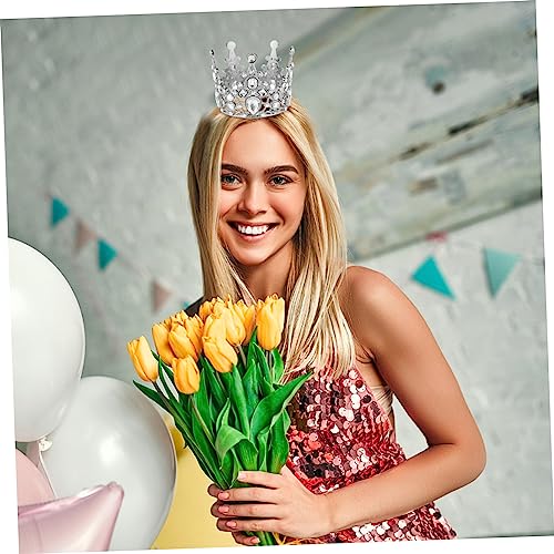 FOMIYES 2 Stück Silber Mini Geburtstagskrone Tortendeko Vintage Barock Kuchenaufsatz Partykrone für Babyparty Geburtstagsfeier Süße Cupcake Topper Dekoration von FOMIYES