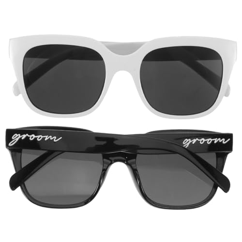 FOMIYES 2 Stück Teiliges Brautpaar-sonnenbrillen- Leichte Funkelnde Hochzeitsaccessoires Romantisches Design für Foto-requisiten für Junggesellenabschiede und Hochzeitsfeiern von FOMIYES
