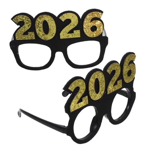 FOMIYES 2 Stück Teiliges Silvester Partybrille Schwarz Gold Glitzer Leichte Kunststoffrahmen Auffällige Fotorequisite für Neujahrsfeier Geschenkidee und Partyzubehör FOMIYES 2 Stück Teiliges Silvester Partybrille Schwarz Gold Glitzer Leichte Kunststoffrahmen Auffällige Fotorequisite für Neujahrsfeier Geschenkidee und Partyzubehör von FOMIYES