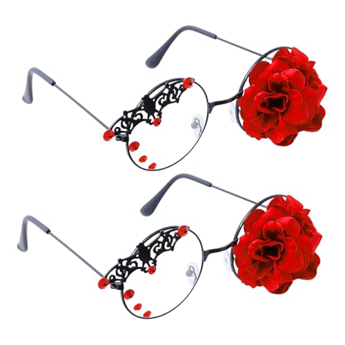FOMIYES 2 Stück Vintage Punk Lolita Brille mit Floralem Rahmen Gothic Steampunk Sonnenbrille für Frauen Retro Accessoire für Halloween Lolita Partys und Cosplay FOMIYES 2 Stück Vintage Punk Lolita Brille mit Floralem Rahmen Gothic Steampunk Sonnenbrille für Frauen Retro Accessoire für Halloween Lolita Partys und Cosplay von FOMIYES