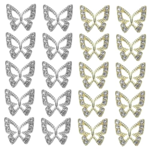 FOMIYES 20 Stück Teiliges Manicure Charms mit Schmetterlingsdesigns und Strasssteinen Langlebige Nagelsteine für DIY Nail Art und Salon Geeignet für Festliche Anlässe Wie Hochzeit und FOMIYES 20 Stück Teiliges Manicure Charms mit Schmetterlingsdesigns und Strasssteinen Langlebige Nagelsteine für DIY Nail Art und Salon Geeignet für Festliche Anlässe Wie Hochzeit und von FOMIYES
