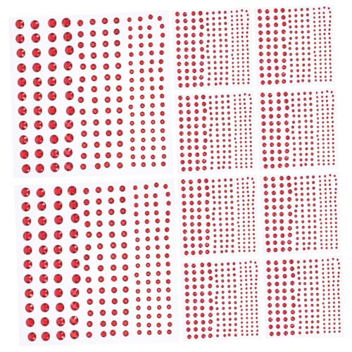FOMIYES 20 Stück Teiliges Nagelkunst Strasssteine Selbstklebende Acryl Sticker Leuchtend Rote Flatback Nail Art Dekoration Fest Haftende Schmucksteine für Maniküre und DIY Accessoires von FOMIYES