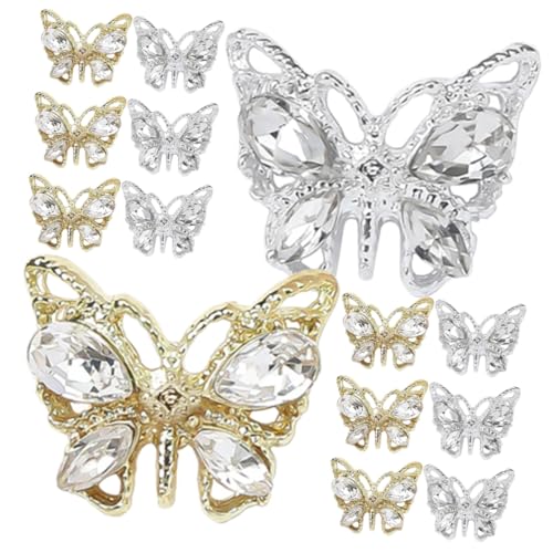 FOMIYES 20 Stück Teiliges Schmetterling Nail Charms Strass Maniküre Schmuck Funkelnde Nagel Deko für Natürliche und Künstliche Nägel Vielseitig für DIY Schmuck Kleidung Taschen Gold FOMIYES 20 Stück Teiliges Schmetterling Nail Charms Strass Maniküre Schmuck Funkelnde Nagel Deko für Natürliche und Künstliche Nägel Vielseitig für DIY Schmuck Kleidung Taschen Gold von FOMIYES
