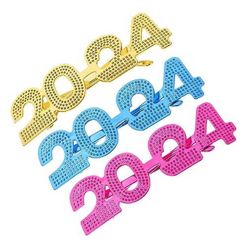 FOMIYES 3 Paare Lustige Neujahrs Partybrillen aus Robustem Pc Material Kreative Foto Requisiten Gold Rosa und Blau Einfache und Praktischer Transport für Unvergessliche Feierlichkeiten FOMIYES 3 Paare Lustige Neujahrs Partybrillen aus Robustem Pc Material Kreative Foto Requisiten Gold Rosa und Blau Einfache und Praktischer Transport für Unvergessliche Feierlichkeiten von FOMIYES