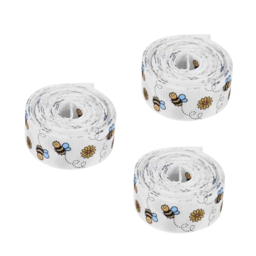FOMIYES 3 Rollen Dekoband Bienen Polyester Breit Vielseitig für Geschenkverpackung Blumenarrangements DIY Kränze Schleifen Frühling Party FOMIYES 3 Rollen Dekoband Bienen Polyester Breit Vielseitig für Geschenkverpackung Blumenarrangements DIY Kränze Schleifen Frühling Party von FOMIYES