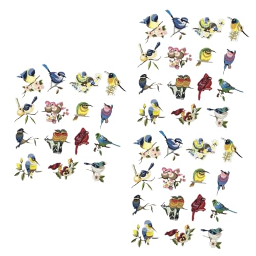 FOMIYES 3 Sätze Patch -stickstoff Patch Aufnähen Flicken Für Jacken Kleidung Aufnäher Nähen Applikationen Gestickte Aufnäher Mit Vögeln Gestickte Vogelapplikation Stickgarn 15 Stücke * 3 von FOMIYES