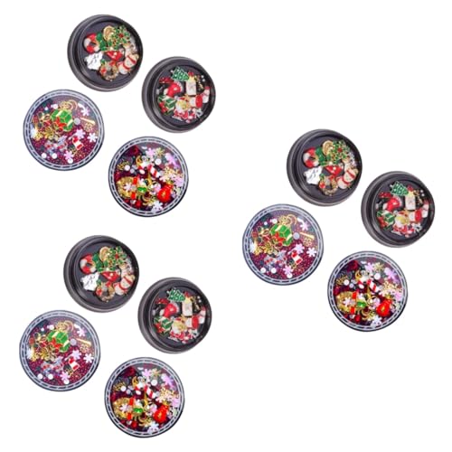 FOMIYES 3 Sätze Weihnachts-nagel-diamant Weihnachtsnagelkunst Nailart-strasssteine Weihnachts Nail Sticker Schmucksteine Nagelkunst-anhänger Weihnachts-maniküre-charm Legierung 4boxen*3 von FOMIYES