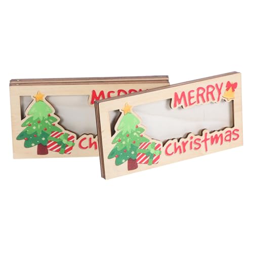 FOMIYES 3 Stück Teiliges Weihnachts Geldhalter aus Holz Multifunktionaler Karten und Bargeldhalter für Weihnachtsfeiern Stabiles Design mit Festlichen Mustern für Geldgeschenke und Karten von FOMIYES