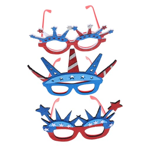 FOMIYES 3 Stück Unabhängigkeitstag Sonnenbrillen Teiliges Rot Weiß Blau Leichte Partybrille Patriotische Brillen für Erwachsene für Paraden und Feierlichkeiten FOMIYES 3 Stück Unabhängigkeitstag Sonnenbrillen Teiliges Rot Weiß Blau Leichte Partybrille Patriotische Brillen für Erwachsene für Paraden und Feierlichkeiten von FOMIYES