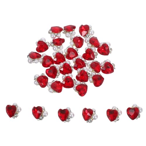FOMIYES 30 Stück Nail Jewelry Rote Flatback Nail Rhinestones Nagel Strasssteine für Damen Maniküre DIY Art Schmuck Zubehör für Zuhause und Salon von FOMIYES