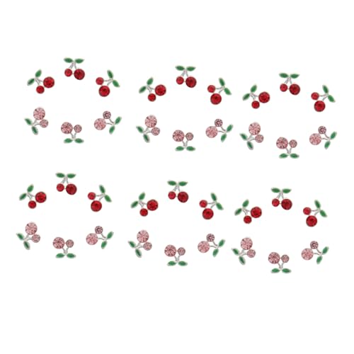 FOMIYES 36 Stück Teiliges Kirsch Nail Art Charms Glänzende und Rote Kristallornamente Kreative Nagelverzierung für DIY Maniküre Geeignet für Profis und Heimgebrauch von FOMIYES