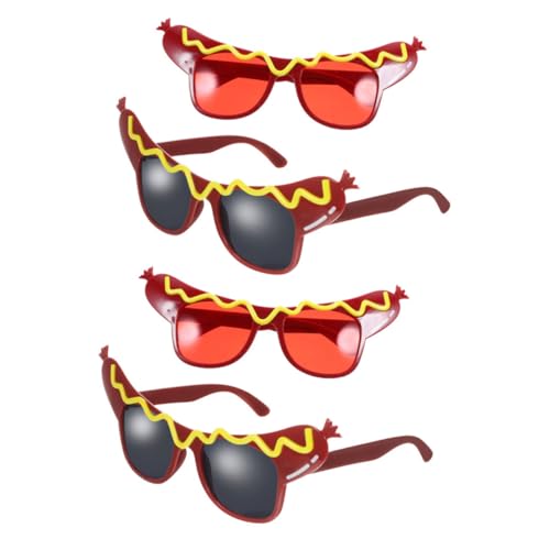 FOMIYES 4 Hot Dog Sonnenbrillen Lustige Brillen Für Geburtstagsfeiern Halloween Hawaii Und Festival Dekorationen – Kostüm Cosplay Brillen FOMIYES 4 Hot Dog Sonnenbrillen Lustige Brillen Für Geburtstagsfeiern Halloween Hawaii Und Festival Dekorationen – Kostüm Cosplay Brillen von FOMIYES