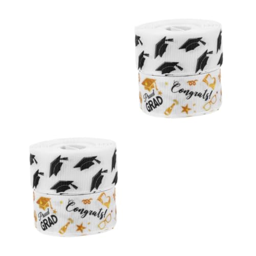 FOMIYES 4 Rollen Abschluss Satinband Breit Polyester Geschenkband für Diy Dekoration Abschlussfeier Party Festliches Verpackungsband FOMIYES 4 Rollen Abschluss Satinband Breit Polyester Geschenkband für Diy Dekoration Abschlussfeier Party Festliches Verpackungsband von FOMIYES