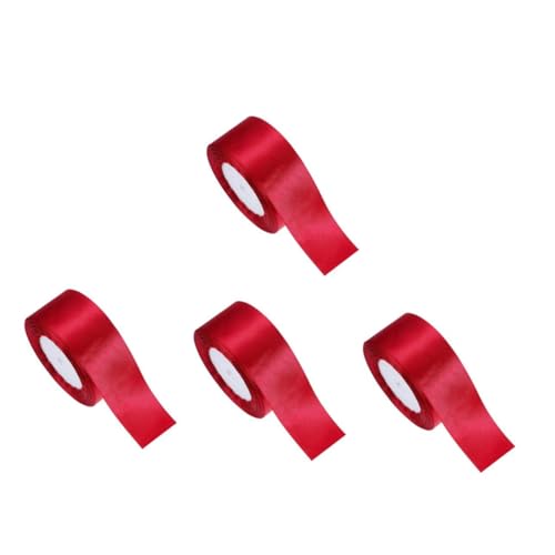 FOMIYES 4 Rollen Breites Geschenkband Weinrot Satinband für Basteln und Blumenarrangements Dekoband für Valentinstag Hochzeiten Partydekoration Diy Schleifenband von FOMIYES