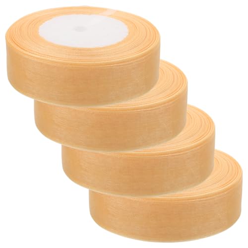 FOMIYES 4 Rollen Transparente Chiffon Geschenkbandrolle Hellgold Vielseitiges Diy Geschenkband für Geschenkverpackung Blumenstrauß Hochzeits und Feiertagsdekoration FOMIYES 4 Rollen Transparente Chiffon Geschenkbandrolle Hellgold Vielseitiges Diy Geschenkband für Geschenkverpackung Blumenstrauß Hochzeits und Feiertagsdekoration von FOMIYES