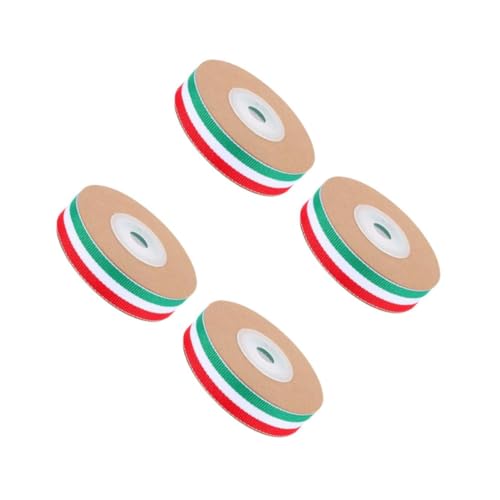 FOMIYES 4 Rollen Vielseitiges Dekoratives Geschenkband Rot Weiß Grün Breit Yards Weiches Polyesterband mit Fein Genähten Kanten Streifenmuster für Geschenkverpackung Trophaen Blumensträuße FOMIYES 4 Rollen Vielseitiges Dekoratives Geschenkband Rot Weiß Grün Breit Yards Weiches Polyesterband mit Fein Genähten Kanten Streifenmuster für Geschenkverpackung Trophaen Blumensträuße von FOMIYES