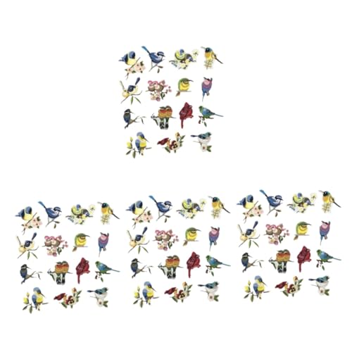 FOMIYES 4 Sätze Patch -stickstoff Nähen Flicken Für Jacken Stickerei Applikationen Aufnäher Für Vogelkleidung Dekorative Aufnäher Für Kleidung Flecken Bestickt Stickgarn 15 Stücke * 4 von FOMIYES