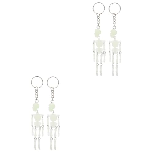FOMIYES 4 Stck. Leuchtender Halloween Schlüsselanhänger Kleine Fluoreszierende Schädel Anhänger Dekorative Taschen und Rucksackcharms Leicht Langlebig als für Familie und Freunde von FOMIYES