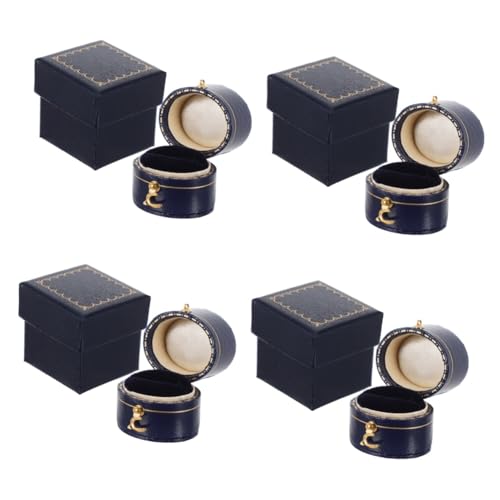 FOMIYES 4 Stck. Schmuckbox Retro Ring Aufbewahrung Schmuckbox für Ringe Praktische Reise Schmuckschatulle Elegantem Königlichem von FOMIYES