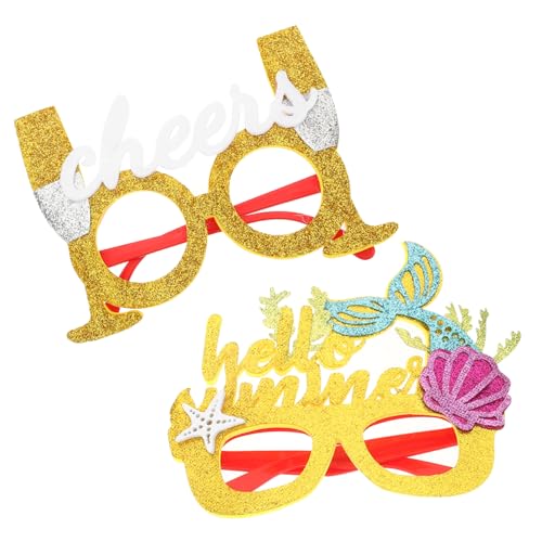 FOMIYES 4 Stück Hawaiian Party Brillenrahmen Teiliges Lustige Sonnenbrillen für Dekoration Foto Requisiten Mermaids Cocktail Designs Accessoires für Kinderfeste von FOMIYES