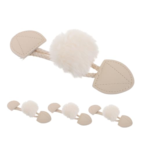 FOMIYES 4 Stück Mantel Schaltfläche Umschalten Knopfdekor Knöpfe Für Jacken Hornknöpfe Knebelverschlüsse Zum Nähen Flacher Knopf Aus Metall Knebelverschlüsse Für Bekleidung Pu Beige von FOMIYES