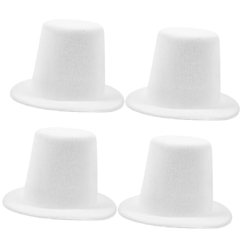 FOMIYES 4 Stück Mini -top -hut Miniatur-puppenhauszubehör Mini-hexenhüte Holzige Puppe Mädchen Hoch Winzig Puppenhüte Rand Party Dekorativer Oberteil Spitze Stoff Weiß von FOMIYES