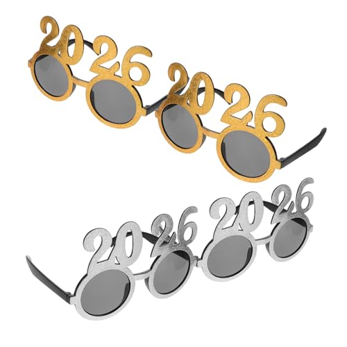 FOMIYES 4 Stück Teiliges Partybrillen mit Modischen Runden Gläsern Leichtes Design Glitzernde Silvester und Weihnachtsbrillen für Festliche Feiern und Fotorequisiten FOMIYES 4 Stück Teiliges Partybrillen mit Modischen Runden Gläsern Leichtes Design Glitzernde Silvester und Weihnachtsbrillen für Festliche Feiern und Fotorequisiten von FOMIYES