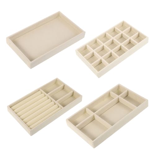 FOMIYES 4 Stück Teiliges Schmuck Aufbewahrungsset mit Stapelbaren Sortierboxen Schmuckschubladen Organizer mit Fächern für Ringe Armbänder Halsketten Ohrringe Praktische Schmucklade für FOMIYES 4 Stück Teiliges Schmuck Aufbewahrungsset mit Stapelbaren Sortierboxen Schmuckschubladen Organizer mit Fächern für Ringe Armbänder Halsketten Ohrringe Praktische Schmucklade für von FOMIYES