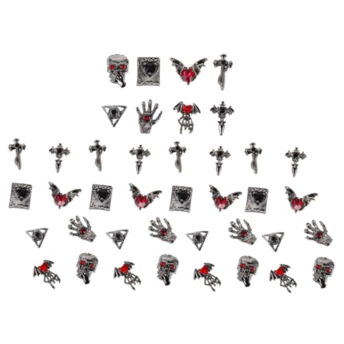 FOMIYES 40 Stück Halloween Nail Charms aus Vintage Legierung Punk Nagelschmuck mit Kreuz Herz Totenkopf Motiven Langlebige Nail Art Verzierungen für DIY Maniküre und Festliche Nagelkunst FOMIYES 40 Stück Halloween Nail Charms aus Vintage Legierung Punk Nagelschmuck mit Kreuz Herz Totenkopf Motiven Langlebige Nail Art Verzierungen für DIY Maniküre und Festliche Nagelkunst von FOMIYES