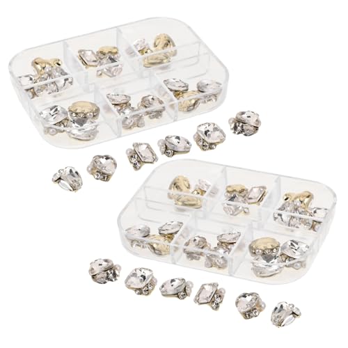 FOMIYES 48 Stück Teiliges Quadratische Transparente Glas-nagelrhinestones Flach Rückseite für DIY Nagelsticker Nageldekorationen Hochzeit Party Alltag Geeignet von FOMIYES