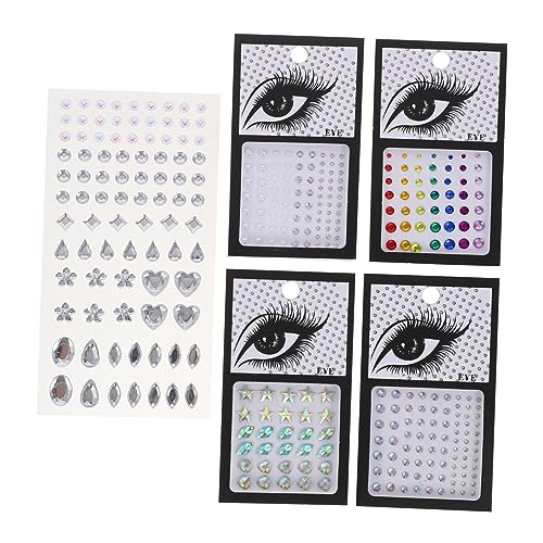 FOMIYES 5 Blätter Gesichtsjuwelen Selbstklebende Strassaufkleber für Festivals Makeup und Körperdekorationen Wasserfest und Wiederverwendbar Verschiedene Designs für Kreative Looks von FOMIYES