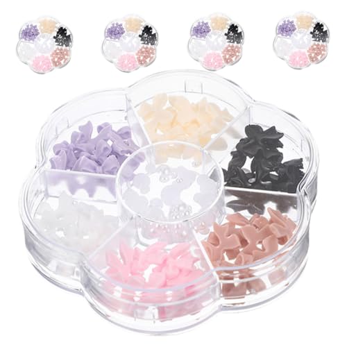 FOMIYES 5 Kartons Boxen Schleifen Nagel Charms Resin Bowknot Nail Art Zubehör für DIY Kreative Designs Langlebig Leicht für Besondere Anlässe und Alltag von FOMIYES