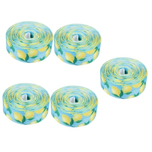 FOMIYES 5 Rollen Diy Zitronen Themenband Yards Dekoratives Geschenkband für Partys Basteln und Verpackungen für Hochzeiten Geburtstagsfeiern und Festliche Anlässe von FOMIYES